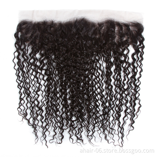 Fast Shipping 10A 13x4 Swiss Lace Natural Color 100% Brazilian Virgin Human Hair Jerry Curly 10"-20" Lace Frontal